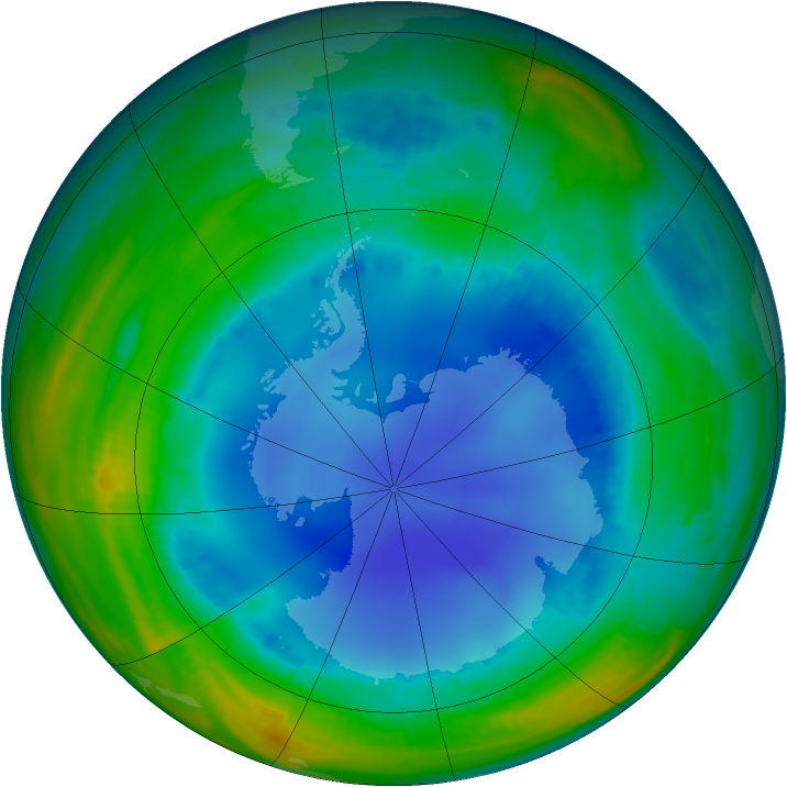 Antarctic ozone map for 04 August 1999